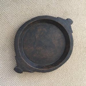 Large Hand Hewn Wood Chapati Tray / Bowl